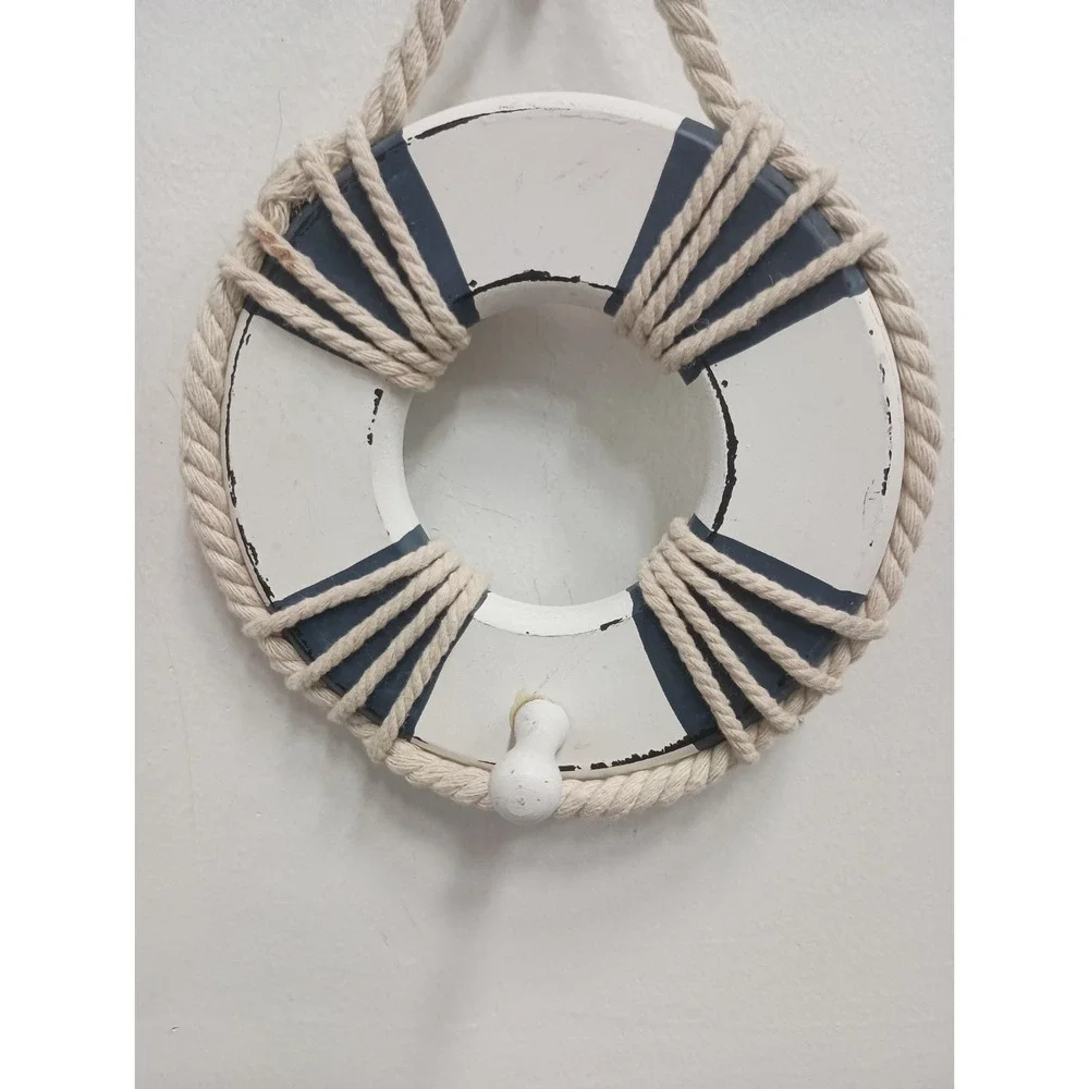 Wood Life Preserver‎ Coastal Nautical Wall Hanging Towel Hook Mayrich Company